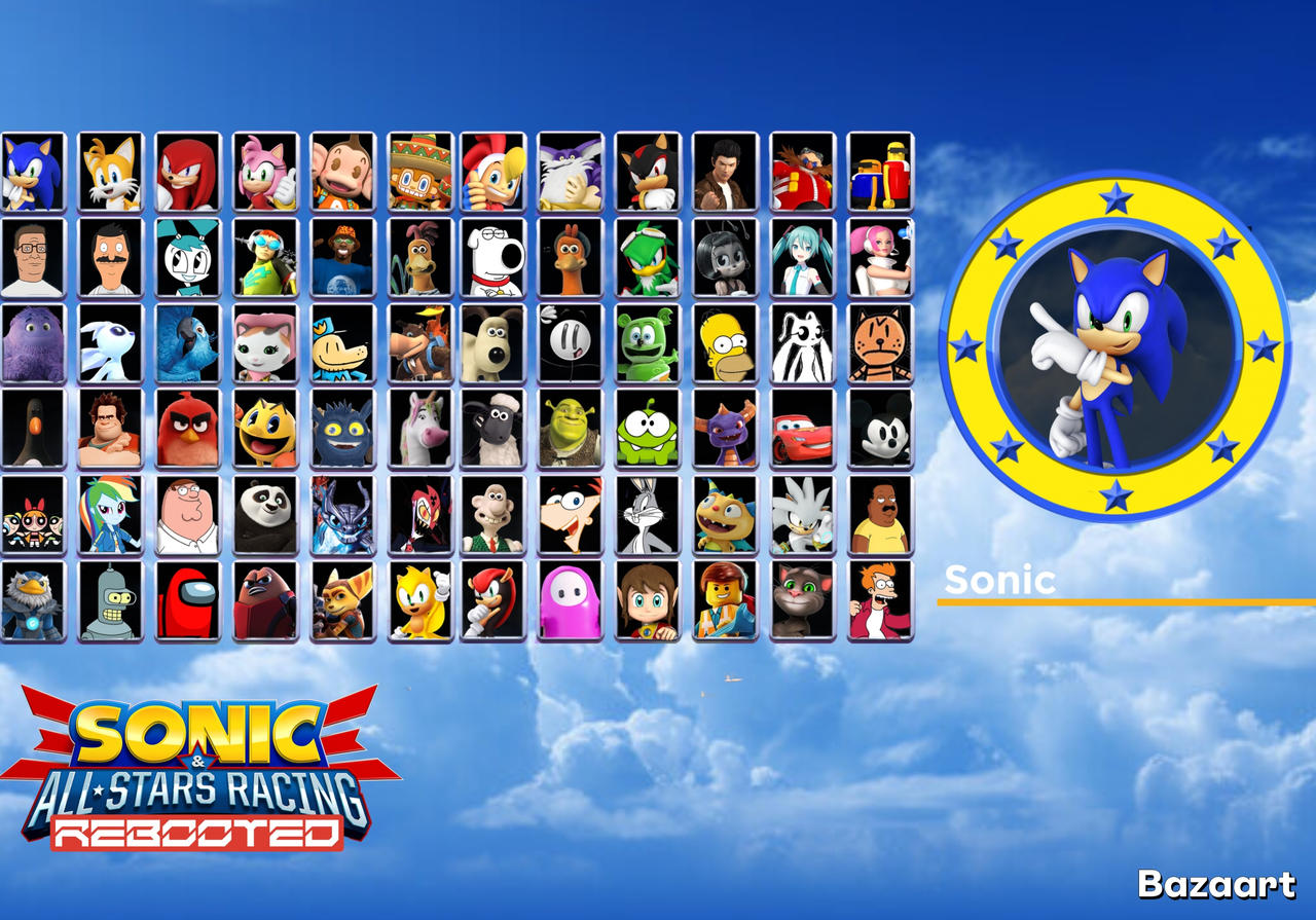 Sonic Fan Roster Sonic And All Stars Racing ReBooted 1 Roster by Alfiange on DeviantArt