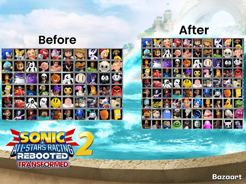Character Roster Before And After SaASRR2 by Alfiange on DeviantArt