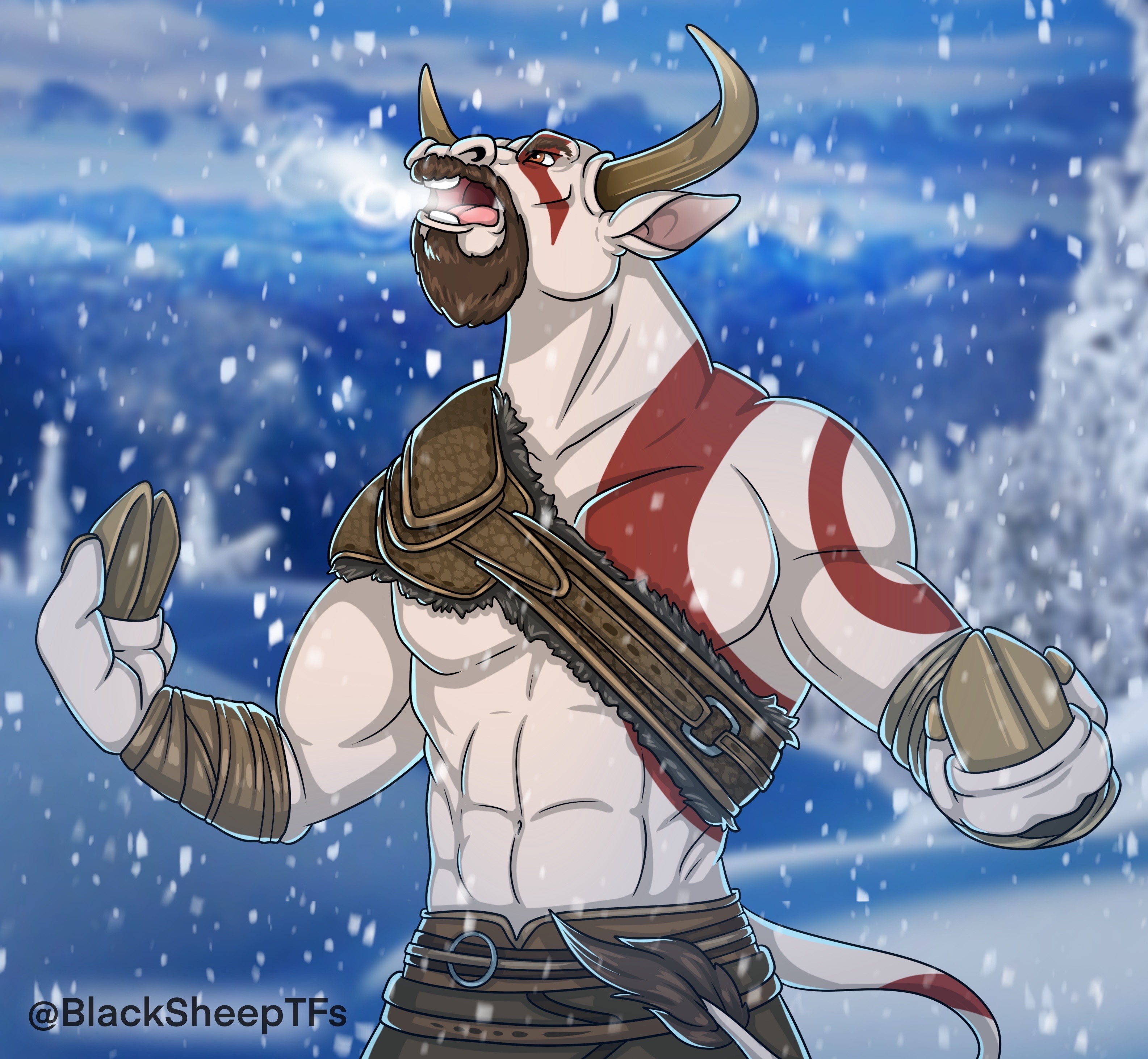 Kratos Minotaur by BlackSheepTFs on DeviantArt