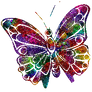 Perfect Rainbow Butterfly PNG