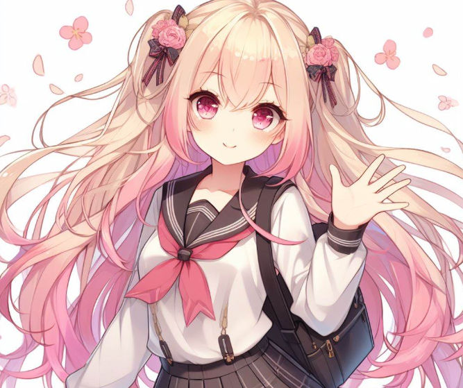anime girl saying hello by cloudy903 on DeviantArt