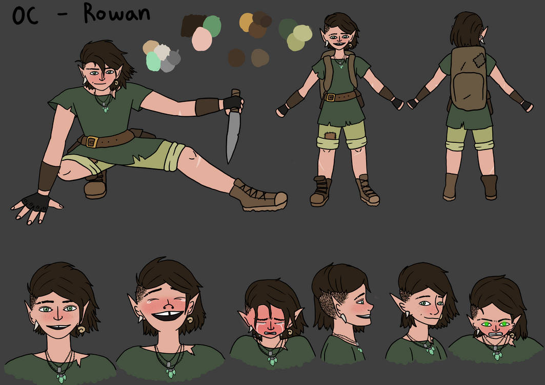 OC Rowan character design by FantasyDigital on DeviantArt