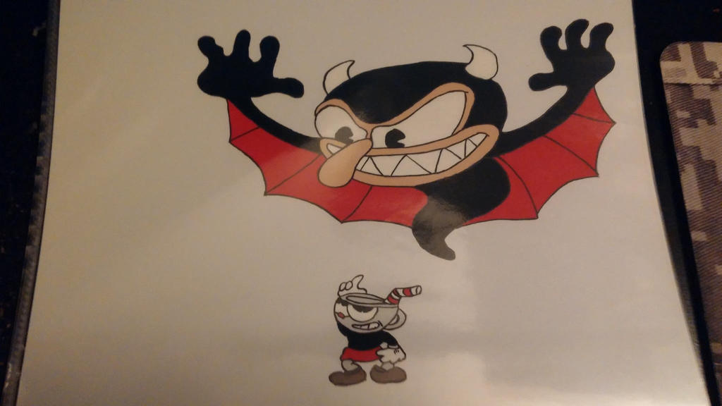 Cuphead and Boss Bat by CELanator on DeviantArt