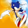 Sonic ready to warp  to the zone