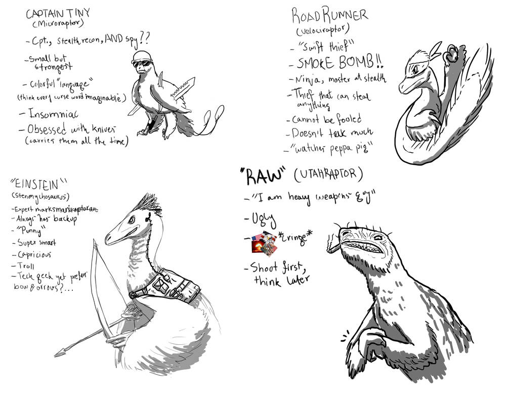 Team fortress but raptors by kingrexy on DeviantArt
