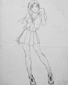 Old drawing Sakura lineart 2006 