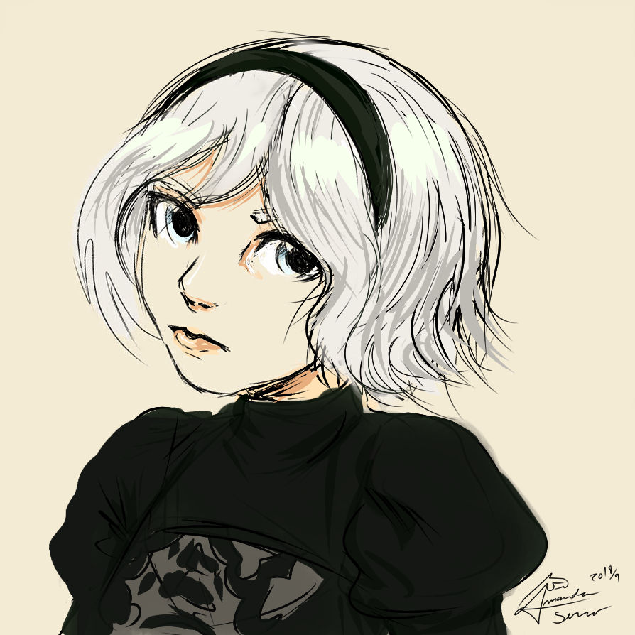 2B Sketch - Remake by SpartanMandy on DeviantArt