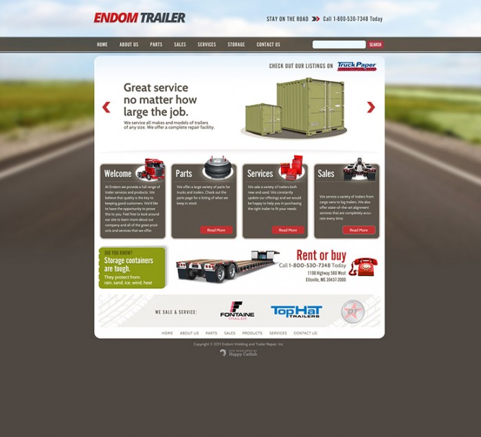 Endom Trailer Website Design