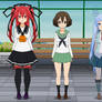 Three Anime Girls in Kisekae