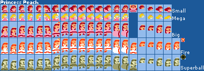 SMM2: SMB1 Playable Peach Spritesheet by MegaToon1234 on DeviantArt