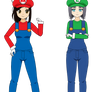 [KISEKAE]-Asuka and Yumi as the Mario Bros.