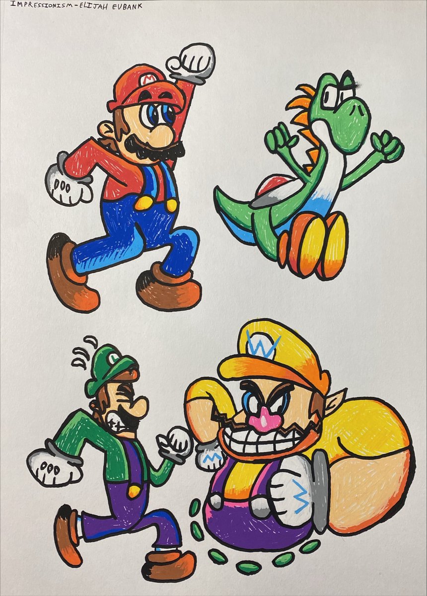 Super Mario Impressionism by MegaToon1234 on DeviantArt