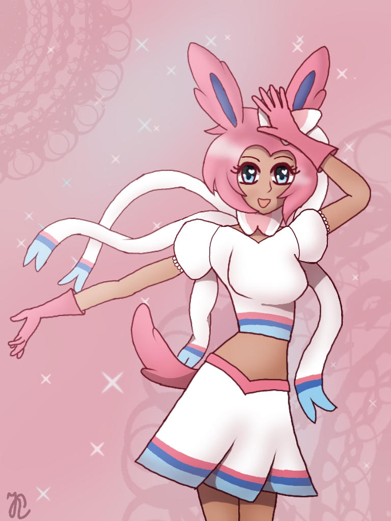 Pokemon Sylvion gijinka by ItalianKaty01 on DeviantArt