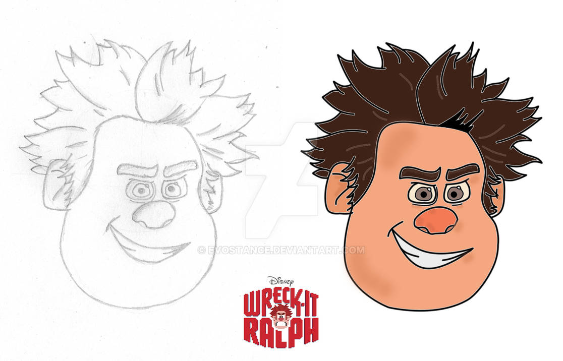 Save Ralph Drawing Wreck it Ralph Hand Drawing and Digital Drawing by Evostance on DeviantArt