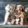 Art dolls, two Shaman Cats.