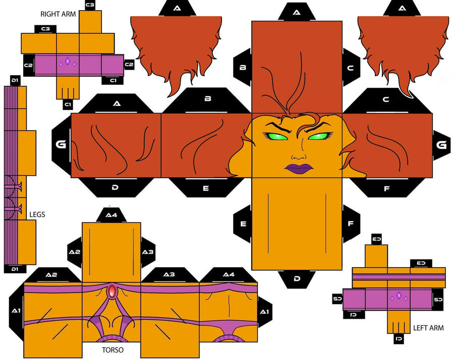 Starfire Blocks Cubee Craft Starfire DC Super Heroes by handita2006 on DeviantArt