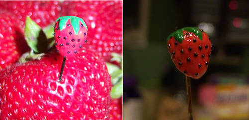 Hand Painted Strawberry Hatpin