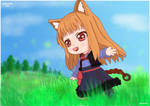 Holo (Horo) Chibi [Spice and Wolf FanArt](+Video) by TheLukrie