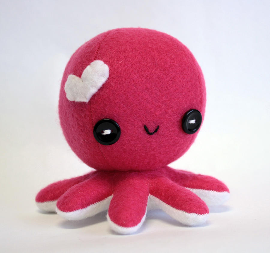 Hot pink Valentine octopus plush