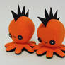 Orange mohawk octopus plush