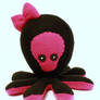 Skull with bow octopus plush