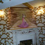 wall painting on fireplace