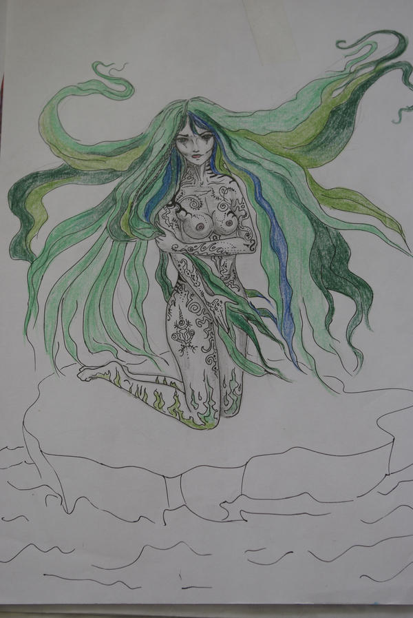 greenhair girl in tatoo