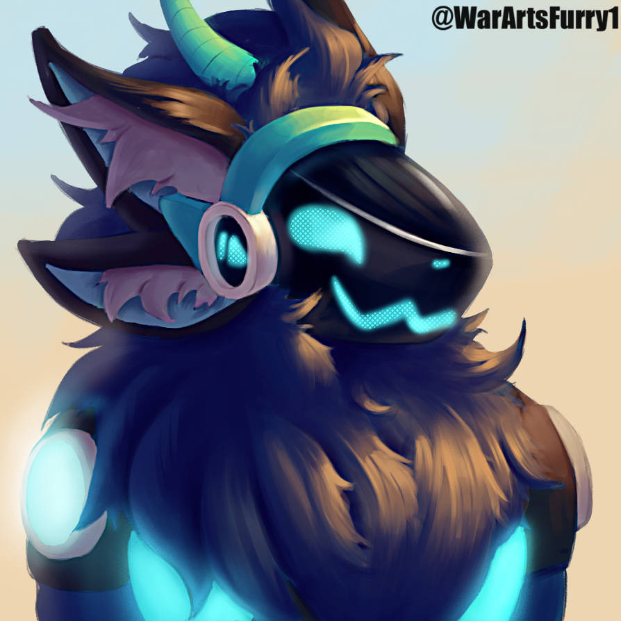 art of @Hunter_Protogen (art by me) by warartsfurry on DeviantArt