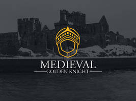 Medieval Golden Knight Logo Template