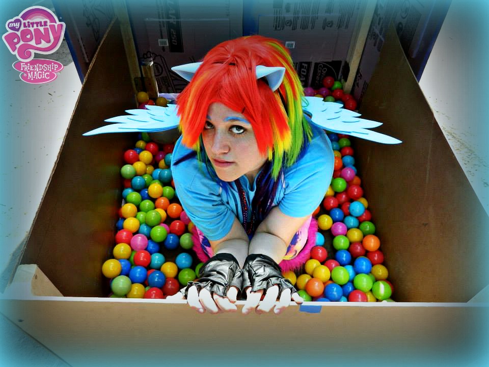 Rainbow Dash in a Ball Pit