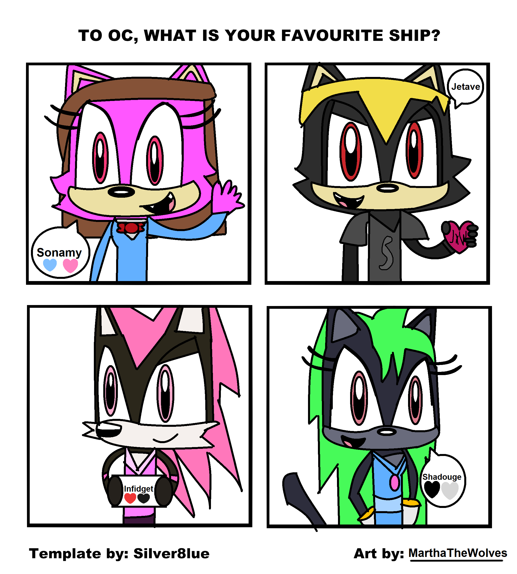 Tell me your favorite Sonic ships. Any ship is allowed because I