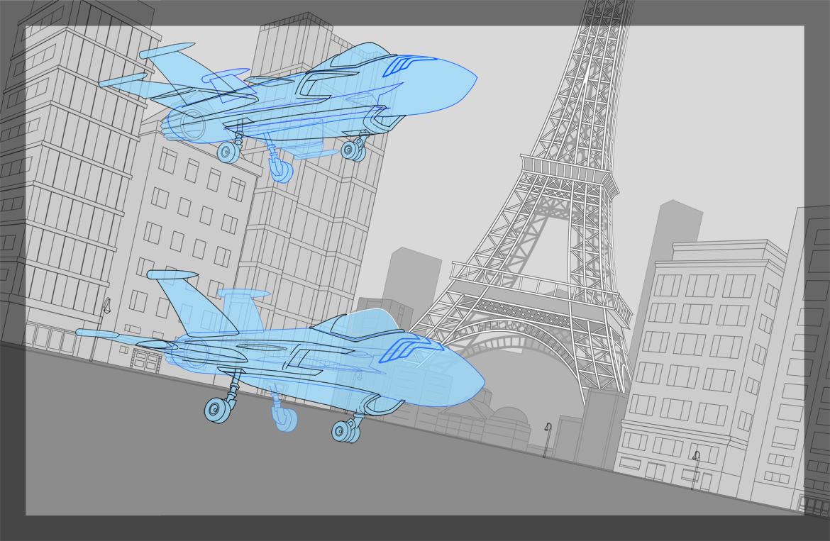 Gotham with Invisible Jet, Eiffel Tower