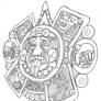 Angle's custom Aztec tattoo