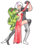 ((DR OCs)) The red and purple roses' tango by Milizapiainc