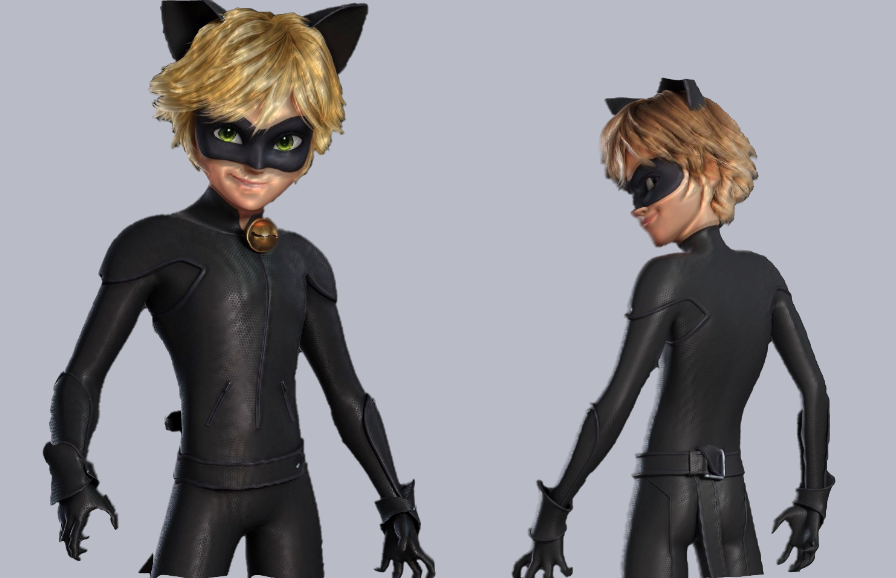 3D model Cat Noir Animated Rigged from Miraculous Ladybug VR / AR /  low-poly