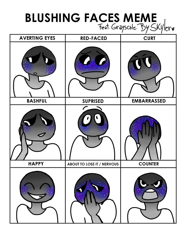 Blushing faces meme (Original, read desc.) by Aubergine100 on DeviantArt