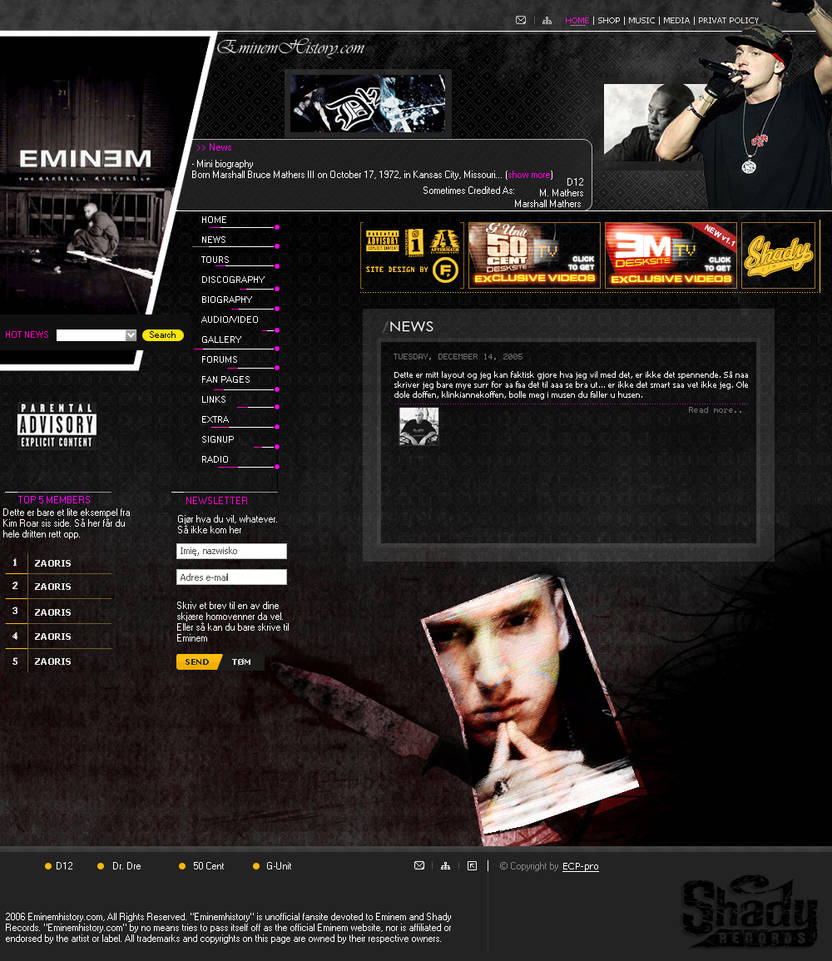 Eminem Template By ECP Pro On DeviantArt