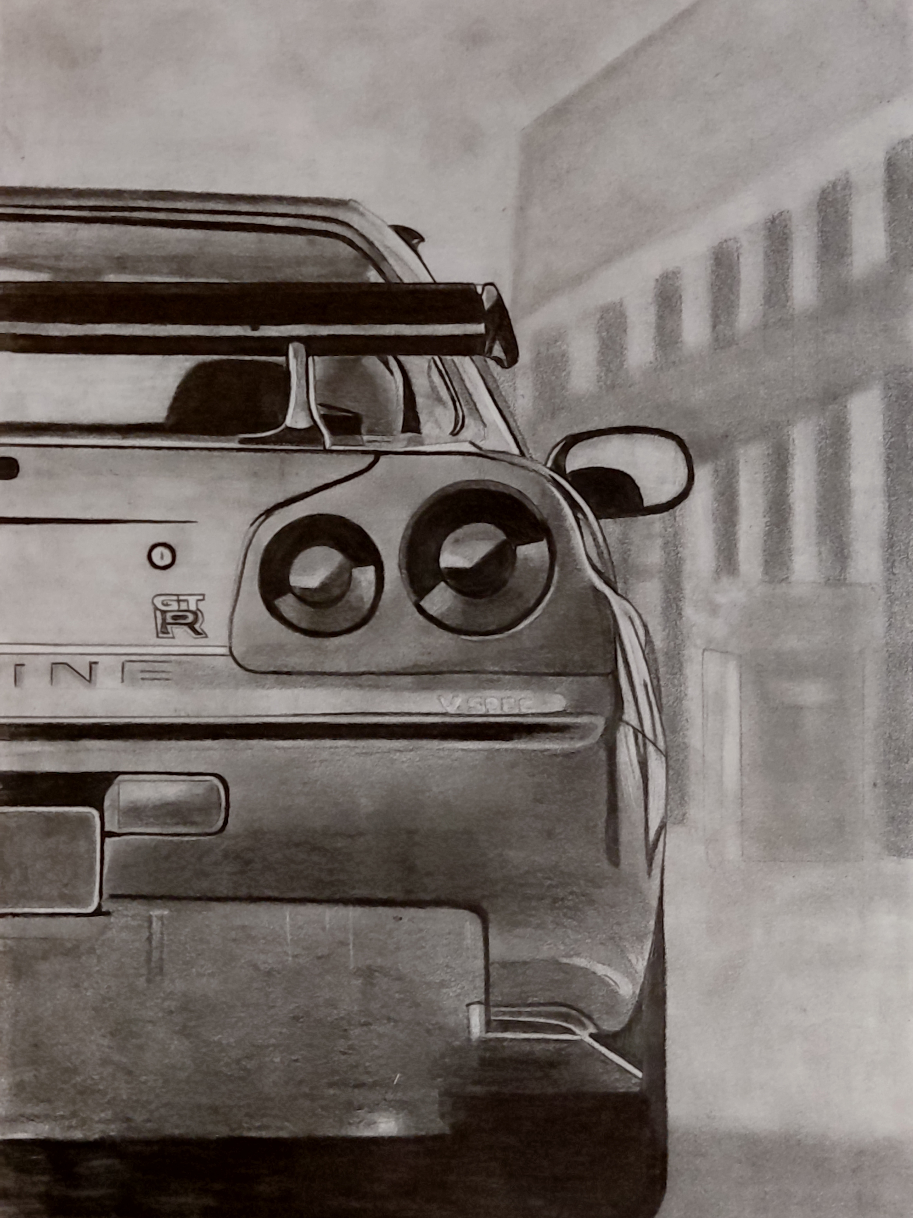 Nissan Skyline R34 pencil drawing. by Klintaa on DeviantArt
