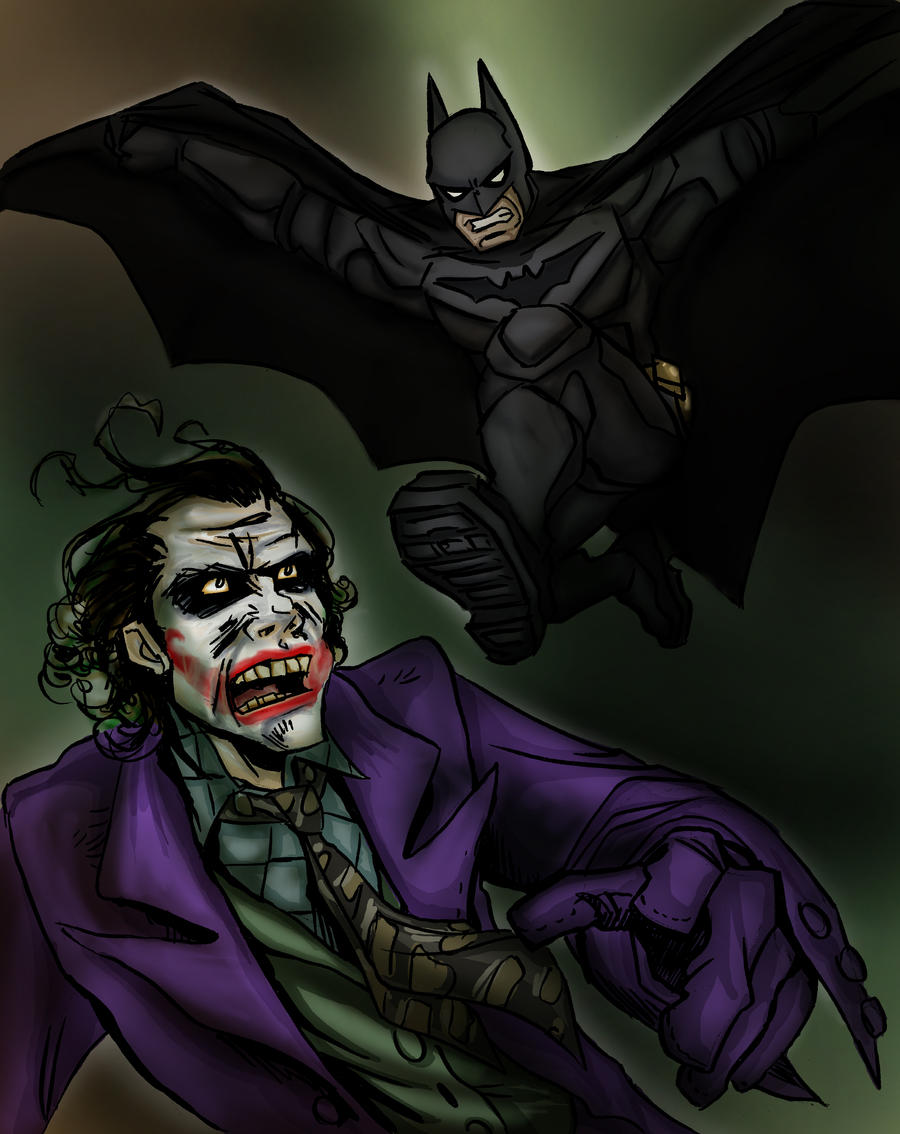 The Dark Knight VS. The Joker.