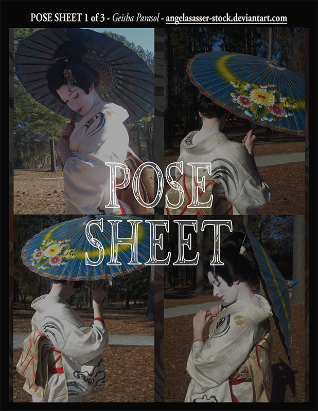 POSE SHEET 1 of 3: Geisha Parasol