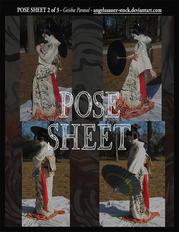 POSE SHEET 2 of 3: Geisha Parasol