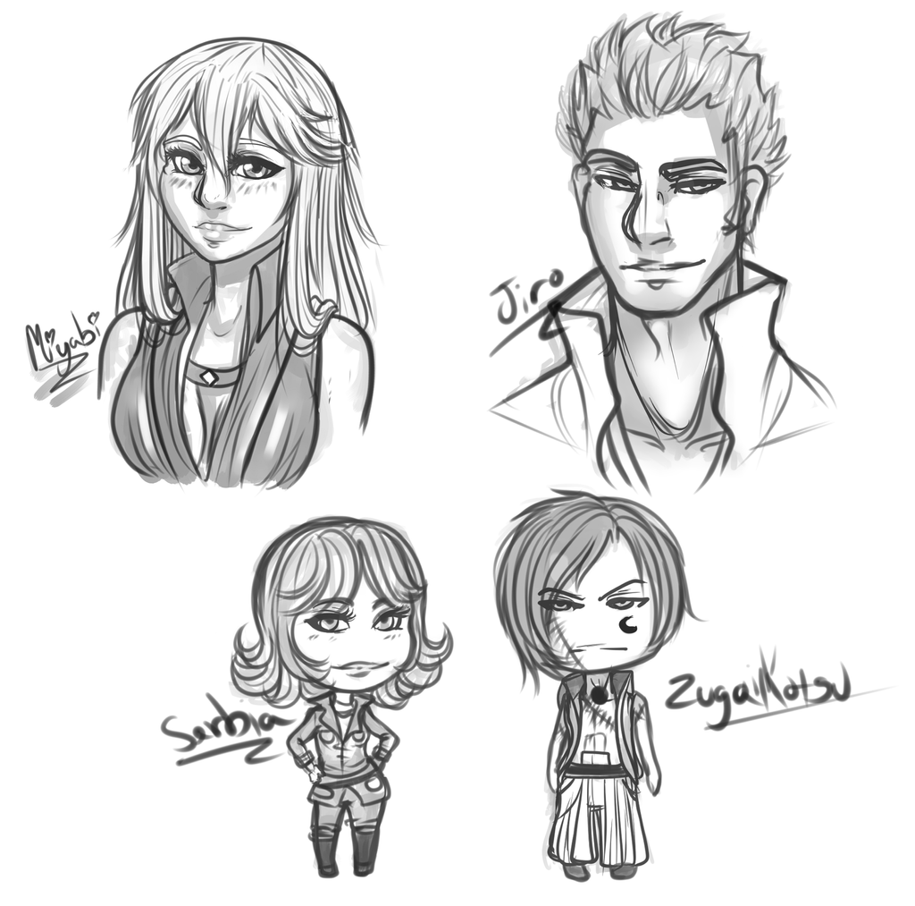 Busts sketches and Chibis~
