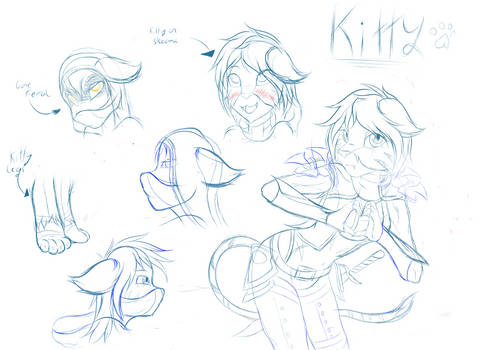 Kitty's Charater Sheet Page 1-2 (Rought Sketch)