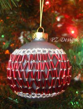 Christmas Ornament - Gray with Red