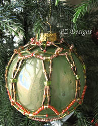 Christmas Ornament - Green with Orange