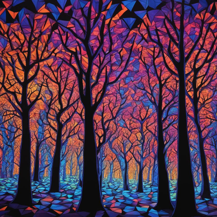Black light tessellation trees by SnowsItAll on DeviantArt