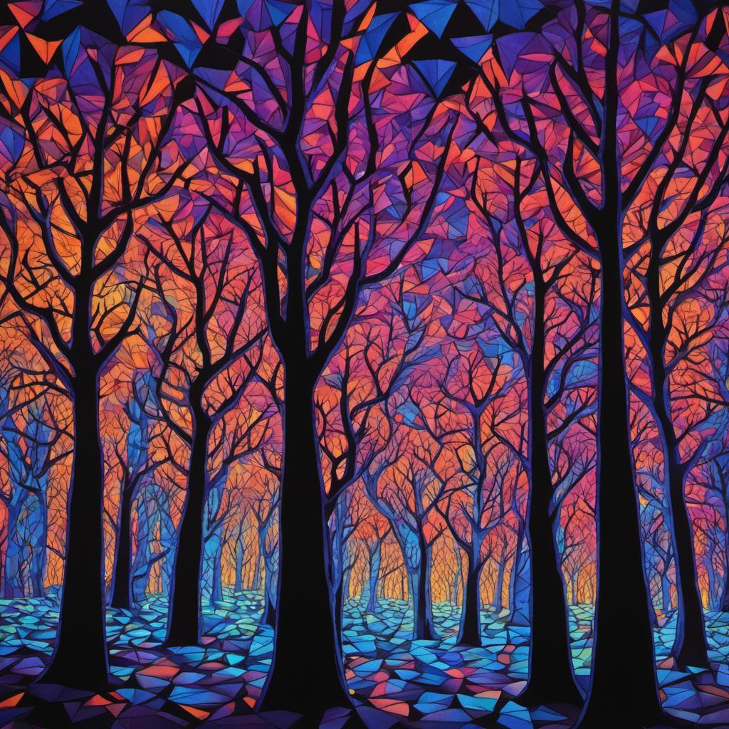Tree Tessellation Pattern Black light tessellation trees by SnowsItAll on DeviantArt