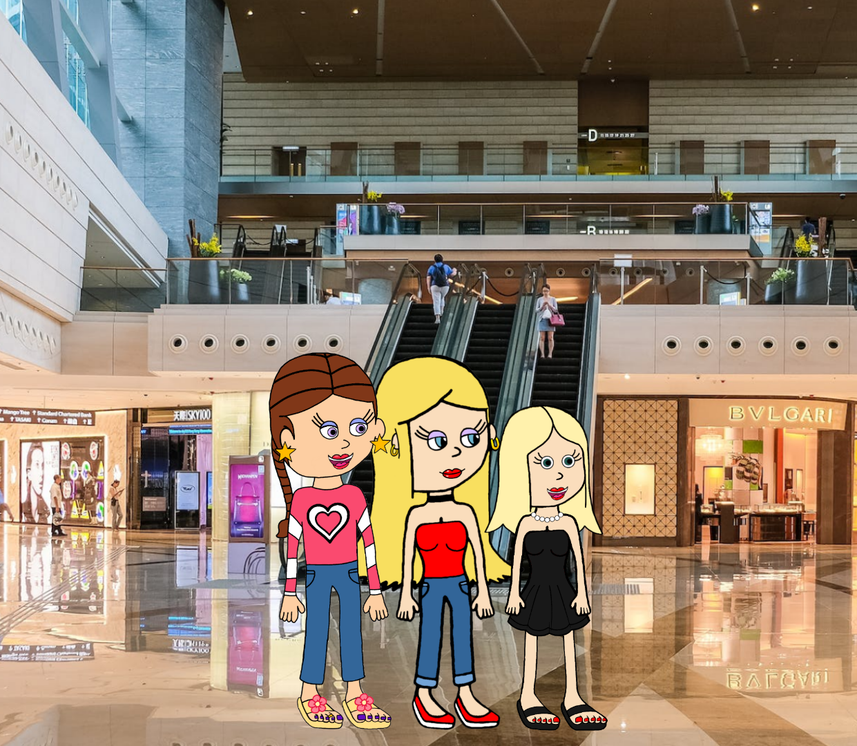 At the mall by KiddyfriendlyOCs on DeviantArt