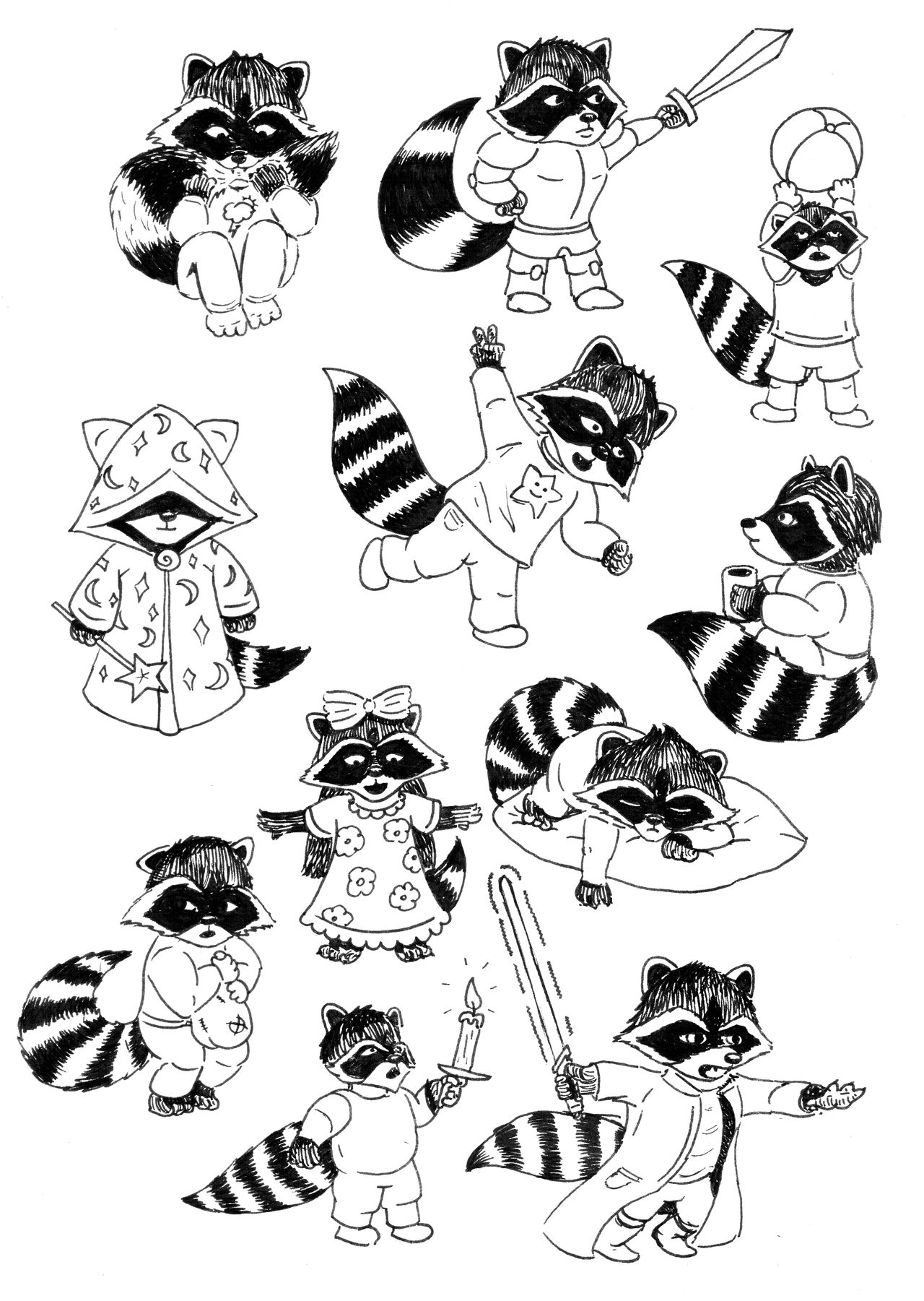 Racoon set 1 by Djigallag on DeviantArt