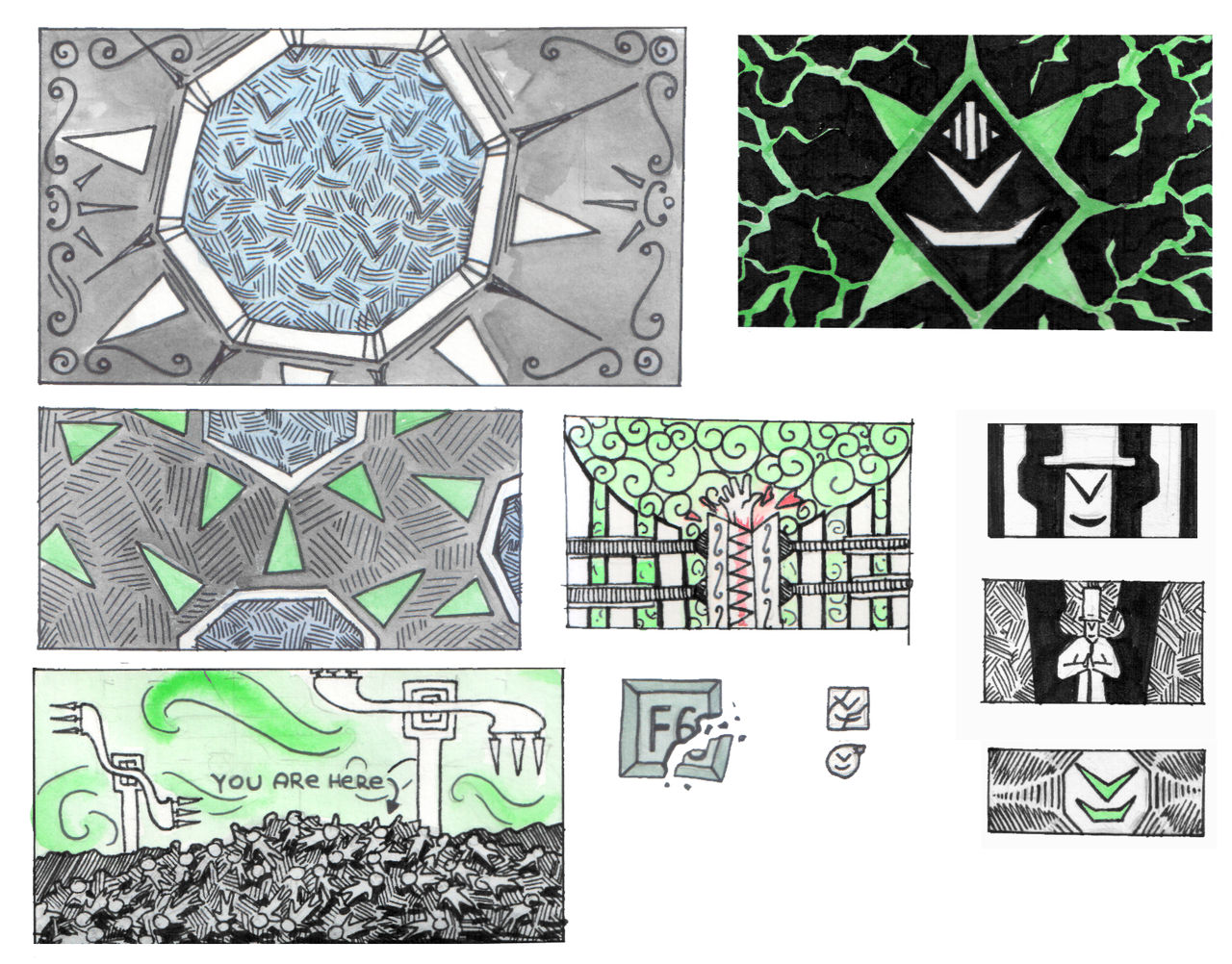 Trilogy Background Sketches by Djigallag